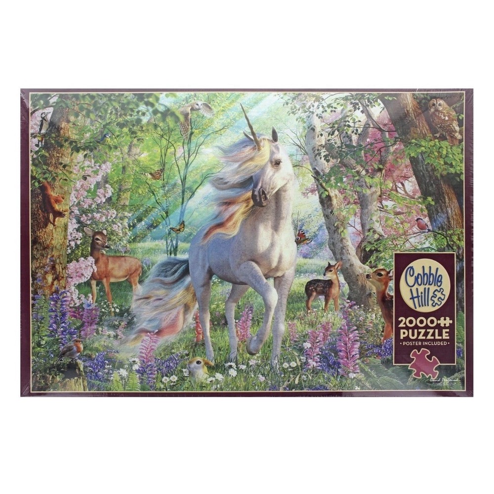 UNICORN & FRIENDS DAVID PENFOUND COBBLE HILL PUZZLE‎ 2000 Pc Poster Mythical